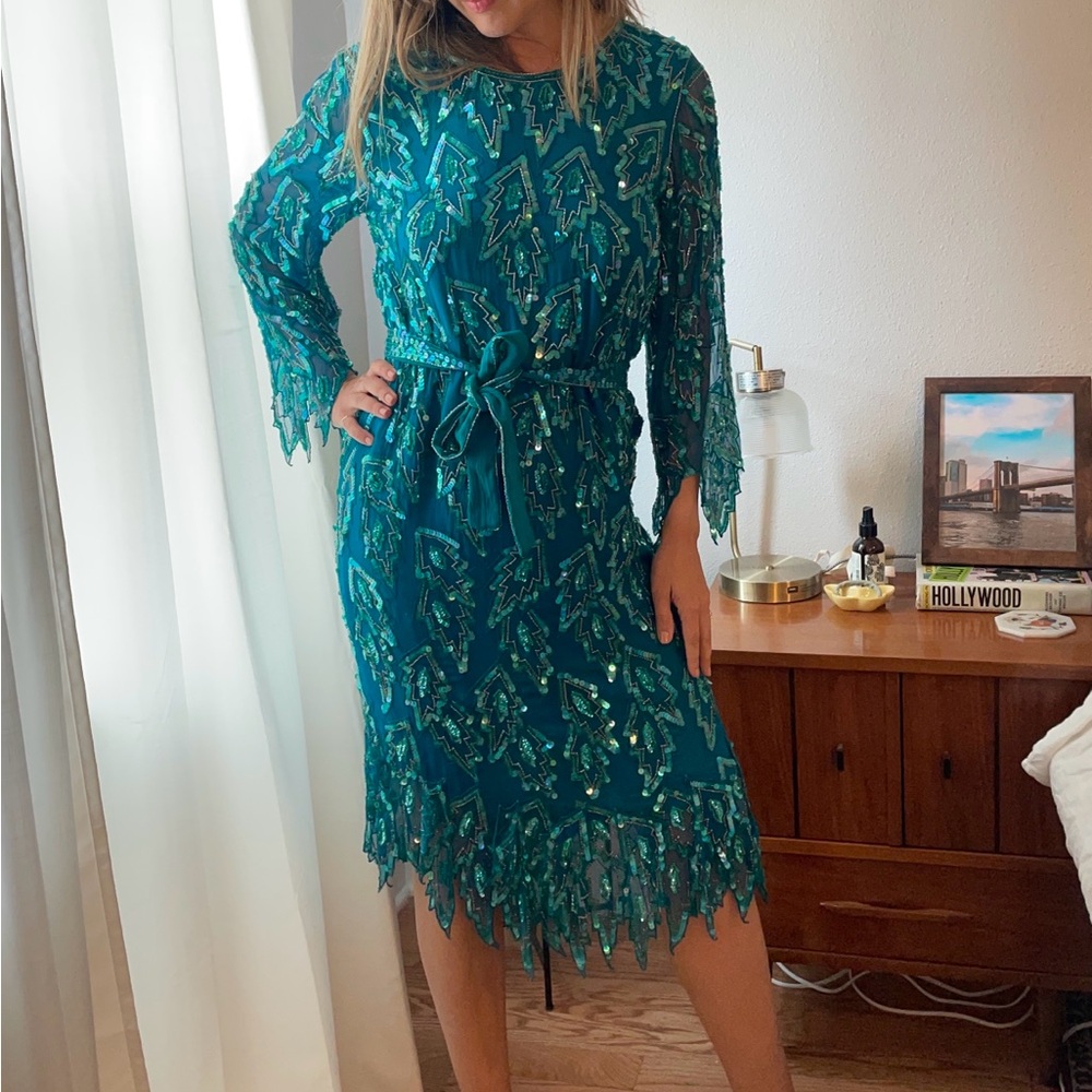 VINTAGE SILK SPARKLE COCKTAIL DRESS